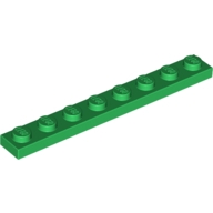 Lego destička 1x8, zelená (346028)